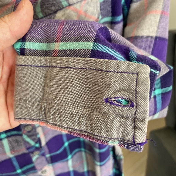 Columbia Simply Put plaid long sleeve flannel button up shirt women size small - Picture 6 of 7